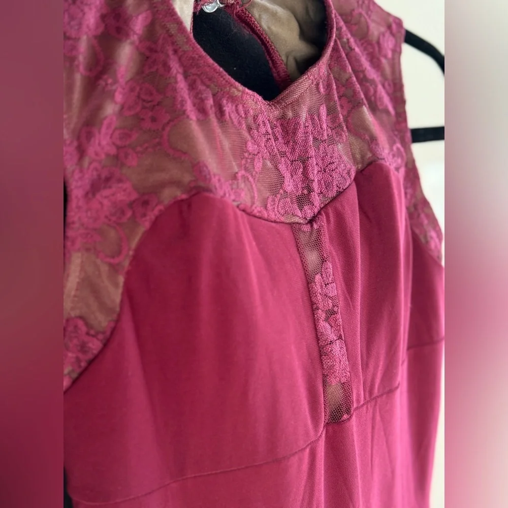 WEISSMAN Dance Costume Burgundy Red Lace Jazz Lyrical ·